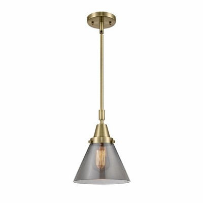 Cone - 1 Light Stem Hung Mini Pendant In Industrial Style-11.13 Inches Tall and 8 Inches Wide