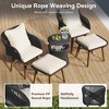 Whisen 5-Piece Outdoor Furniture Bistro Sets, Patio Conversation Set With Wicker Cool Bar Table and Ottomans - 4 of 4