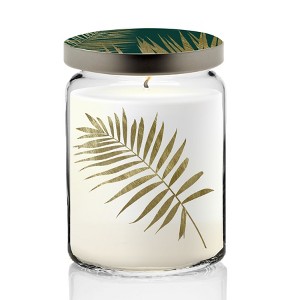 Courtside Market Jeweled Fronds Collection ~ Pumpkin Spice 26oz Soy Candle Apothecary Jar with Decorative Tin Lid - 1 of 3