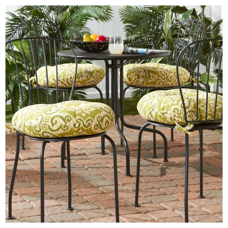 4pk 18" Shoreham Ikat Outdoor Bistro Chair Cushions - Kensington Garden, 3 of 7