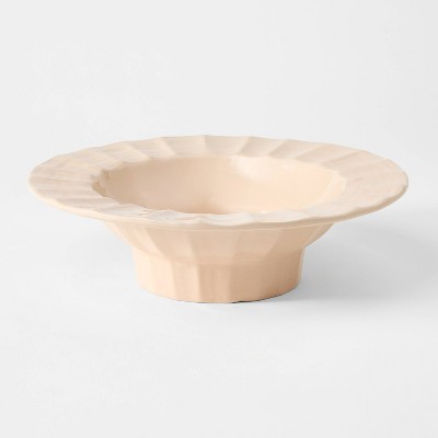 Ceramic Hand Molded Pedestal Bowl Pink - Threshold™ designed with Studio McGee