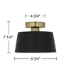 Possini Euro Design McCovey 9 3/4" Modern Semi Flush-Mount Ceiling Light Fixture Kitchen Foyer Hallway Drum Round Black Brass Finish Metal Bedroom - 4 of 4