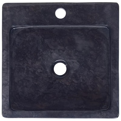 Black Square Marble Sink 15.7" x 15.7" x 4.7"