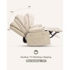 22'' Leather Recliner Chair for Adults, Overstuffed Manual Recliner Chair, Single Sofa with Cup Holder and Side Pockets - 3 of 4