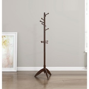 TOBILI  Finish Coat Rack Solid Wood, 11 Hooks Coat Hanger Stand Entryway Home Furniture 1pc - 1 of 3