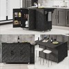 Whisen Farmhouse Style Kitchen Islands on 5 Wheels with Drop Leaf and Internal Storage Rack - 4 of 4