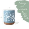 Elanze Designs 8 inch Floral Peacock Large Ceramic Kitchen Utensil Holder Sky Blue and White Crock with Cork Base - 2 of 4