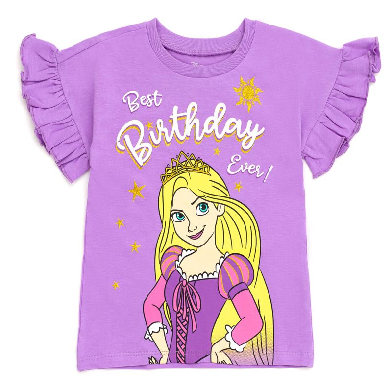 Disney Minnie Mouse Princess The Little Mermaid Moana Lilo & Stitch Frozen Elsa Birthday Girls T-Shirt Toddler to Big Kid, 1 of 3