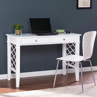 Wennan Modern Faux Marble Desk Black/White - Aiden Lane