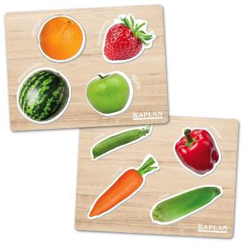 Classic World Cutting Fruits & Vegetables Wooden Puzzles - Set Of 2 Puzzles  : Target
