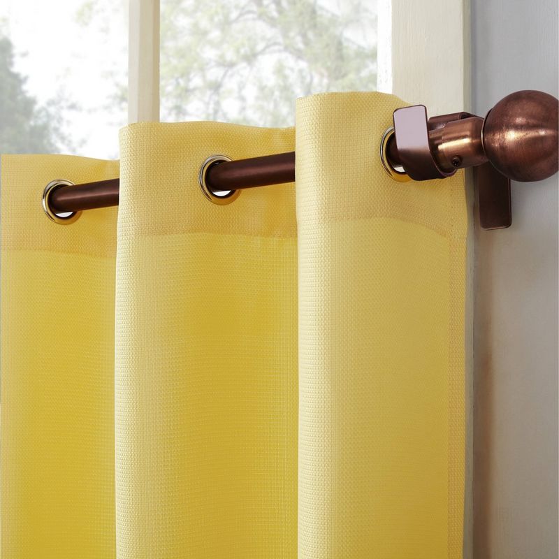 2pc No. 918 Semi-Sheer Montego Casual Textured Grommet Kitchen Curtain Tier Pair, 4 of 11