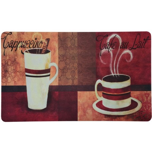 J&V Textiles 18 in. x 30 in. Vintage Coffee Kitchen Cushion Floor Mat