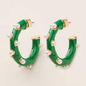 Pearl Polka Dot Hoop Earrings - kate spade new york x Target™ Green - 1 of 3