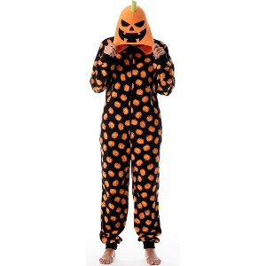 Just Love Mens One Piece Union Suit -  Pumpkin Halloween Costume Pajamas - Jack-O-Lantern - 1 of 3