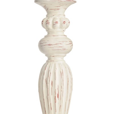 Elegant Antique White Floor Lamp with Peacock Print Shade