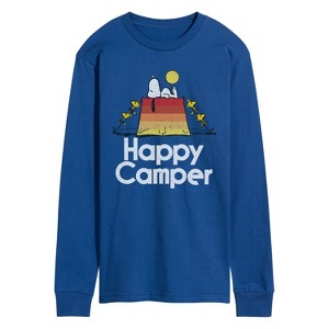 Men's - Peanuts - Happy Camper Long Sleeve Graphic T-Shirt - 1 of 4