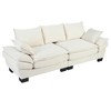 85.4" Corduroy Upholstered 3-Seater Sofa with Decorative Throw Pillows - 4 of 4