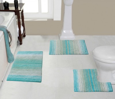 Piccocasa Microfiber Striped Bathroom Rugs Shaggy Soft Thick Water Absorbent  Bath Mat : Target