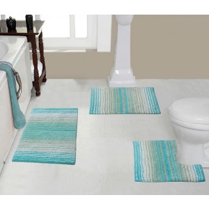 Gradiation Rug Collection Cotton Tufted Set of 3 Bath Rug Set - Home Weavers - 1 of 4