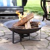 Sunnydaze Outdoor Camping or Backyard Cast Iron with Heat Resistant Finish Modern Round Fire Pit Bowl with Stand - 23" - Bronze - 2 of 4
