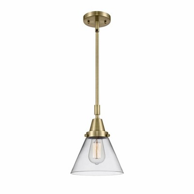 Cone - 1 Light Stem Hung Mini Pendant In Industrial Style-11.13 Inches Tall and 8 Inches Wide