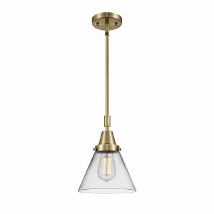 Cone - 1 Light Stem Hung Mini Pendant In Industrial Style-11.13 Inches Tall and 8 Inches Wide - 1 of 1