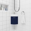 24" Corner Wall Mount Vanity with Sink, Space Saving Floating Bathroom Cabinet, Modern Small Vanity Set with Ceramic Basin, Metal Handles - 2 of 4