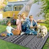 Outdoor Rug Waterproof Patio Rug Mat Geometric Rug Plastic Straw Outside Rug for RV Camping Picnic Reversible Rug - 2 of 4