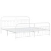 vidaXL Metal Bed Frame without Mattress with Footboard White 76"x79.9" - 3 of 4