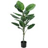 Artificial Plant, 54" Tall, Dieffenbachia Tree, Indoor, Faux, Fake, Floor, Greenery, Potted, Real Touch, Decorative, Green Leaves, Black Pot - 2 of 4