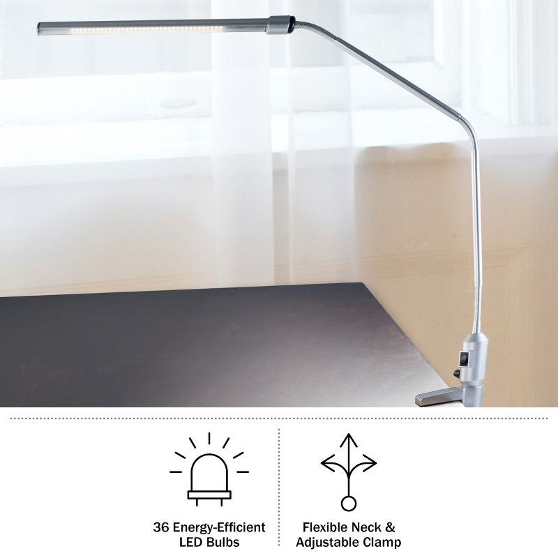 Hasting Home Modern LED Desk Lamp with Clamp for Home Office or Dorm, 3 of 8