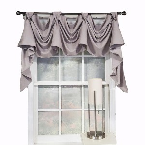 RLF Home Luxurious Modern Design Classic Soft Rayon Victory Swag 3-Scoop Window Valance 50" x 25" - 1 of 4