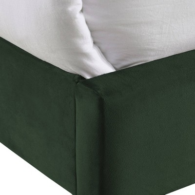 Emerald Green Upholstered Queen Platform Bed with Nightstands