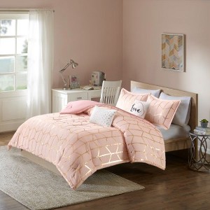 Sapphtopaz 4 Piece Sheet Set, Metallic Printed Comforter Set for Women, Men, Kids & Teens - 1 of 4