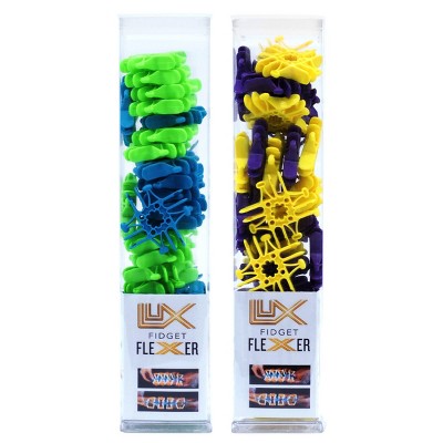 Lux Blox Fidget Flexers - Teal/Green and Purple/Yellow