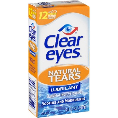 Clear Eyes Natural Tears Lubricant Drops Mild 0.5 Oz