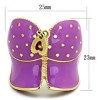 Slickblue Women’s IP Gold Stainless Steel Ring with Amethyst-Colored Epoxy Accent, Glossy Purple Finish, size 5-10 - 2 of 4
