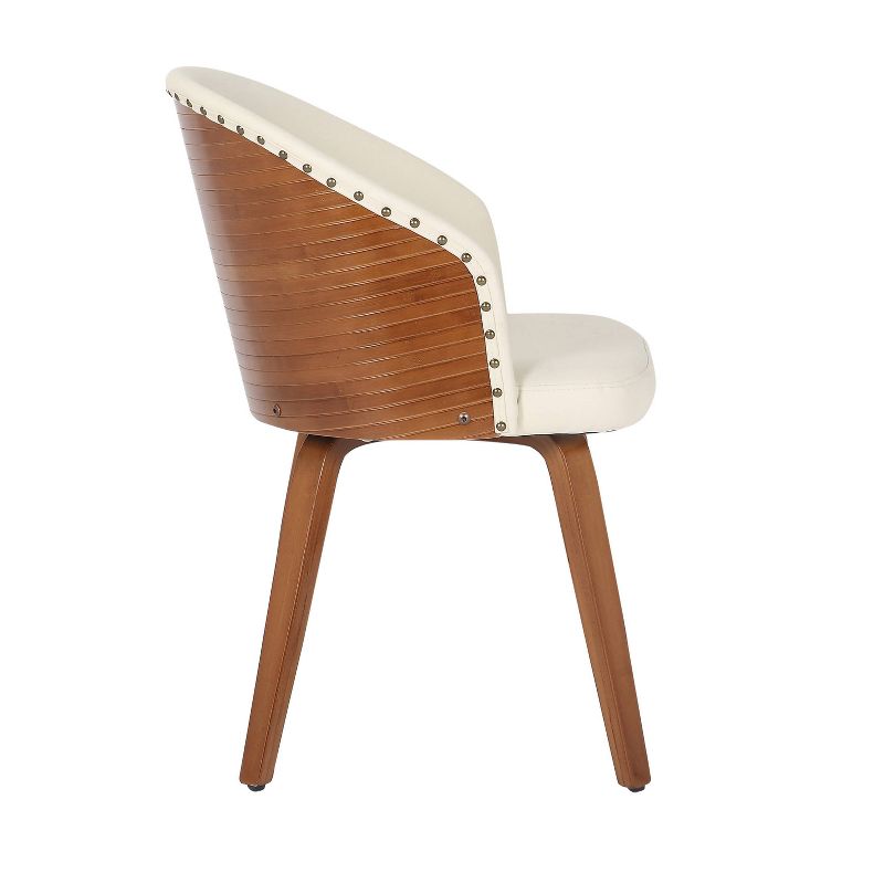 Ahoy Bamboo/Faux Leather Upholstered Dining Chair Walnut/Cream - LumiSource, 3 of 12