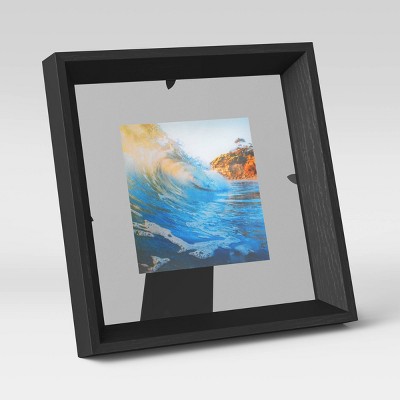  4" x 4" Wedge Floating Picture Frame Black - Room Essentials™ 