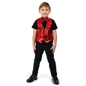 Dress Up America Sequin Vest with Bowtie for Kids - 1 of 4