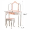 2-in-1 Princess Vanity Set,Princess Makeup Table with Mirror - 4 of 4