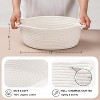 Attop 2 Pack Small Woven Basket with Gift Bags and Ribbons, Cotton Rope Room Shelf Storage Basket with Handles, White - 2 of 4
