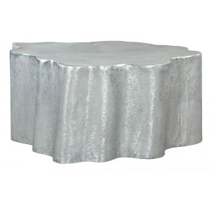 Aluminum Coffee Table 15.4" H, Antique Silver Finish, Round by Zuo Modern - 1 of 4
