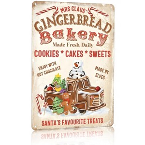 Vintage Christmas Decor Gifts Rustic Christmas Mrs Claus Gingerbread Bakery Santa‘s Favorite Treats - 1 of 2