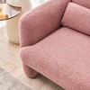 MAYEERTY Modern Lamb Fabric Loveseat Sofa Solid Wood Frame Toss Pillow Included - 3 of 4