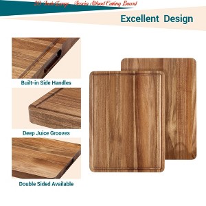 Heavy Duty 20" Acacia Wood Cutting Boards for Kitchen, Extra Large Wood Cutting Board w/ Deep Juice Groove and Side Handle - 1 of 4