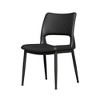 JUJABU Modern Minimalist PU Leather Dining Chairs Set of 2, Metal Leg Support - 2 of 4