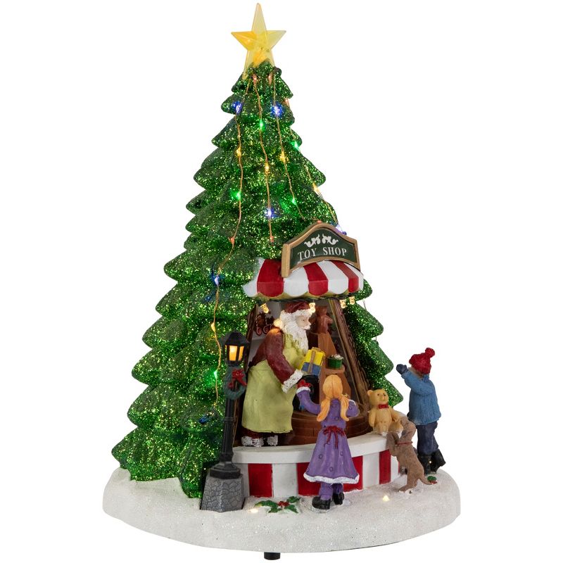Northlight 13" LED Lighted Animated and Musical Santa's Toy Shop Christmas Village Display, 4 of 7