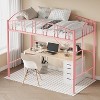 coucheta  Loft Bed Twin Size with Ladde and Arched Guardrail, Heavy Duty Metal for Kids and Adults - 4 of 4