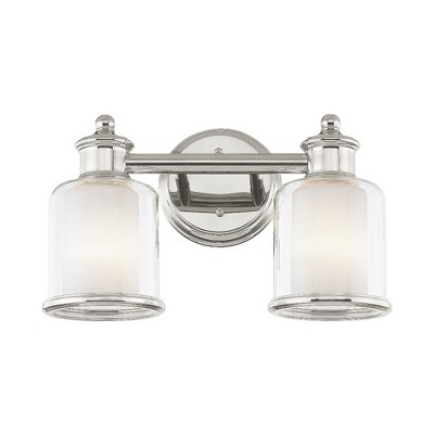 Polished Nickel 2-Light Vanity with Steel Frame